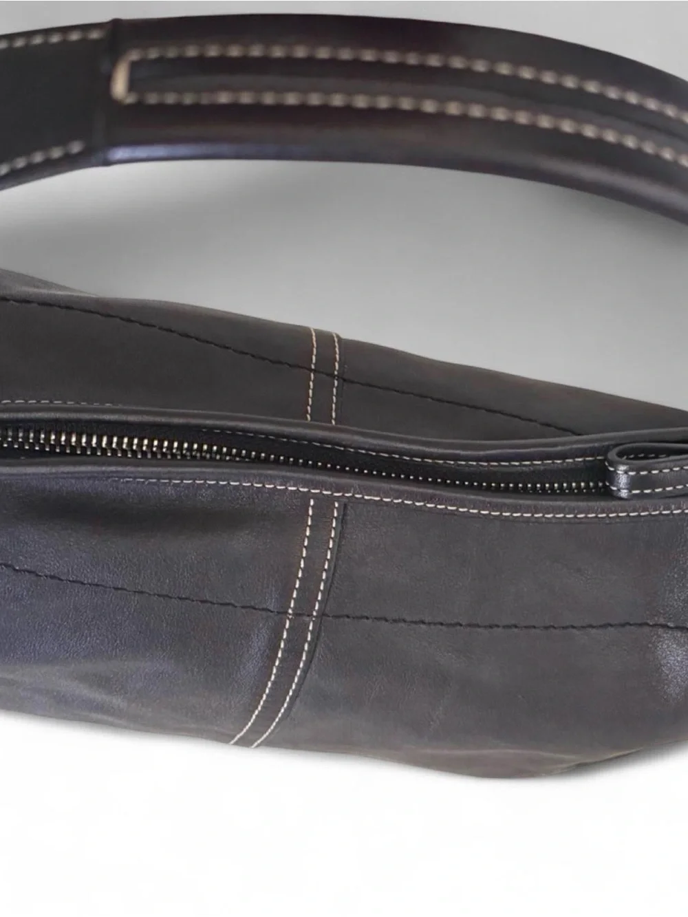 Vintage 1998 Coach 9464 Black Leather Hobo Shoulder Bag